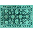 thumbnail image 1 of Ahgly Company Indoor Rectangle Oriental Turquoise Blue Traditional Area Rugs, 8' x 10', 1 of 4