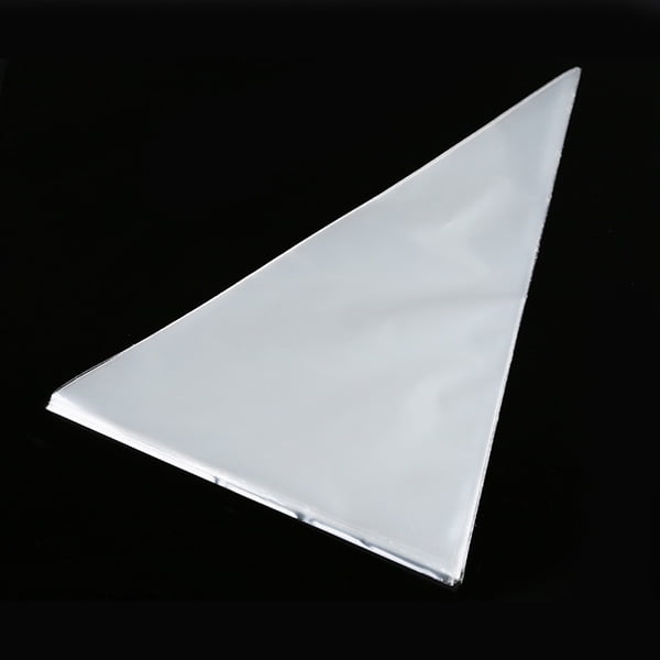 Cone Cellophane Bags,200 PCS 6.3x11.8 Cello Clear Cone Shaped Treat Bags  with Twist Ties, Plastic Cone Bags Triangle Bags for Popcorn Favor Candy