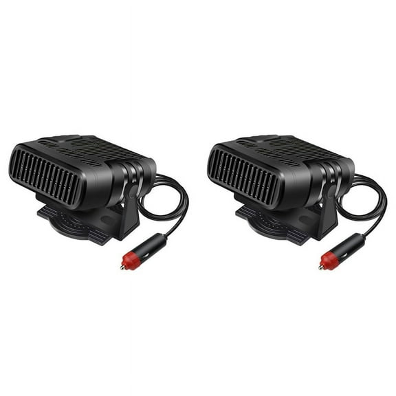 2X Portable Heating Cooling Fan Auto Car Heater Defroster Demister 200W Heater Windshield 360 Degree Rotation 24V
