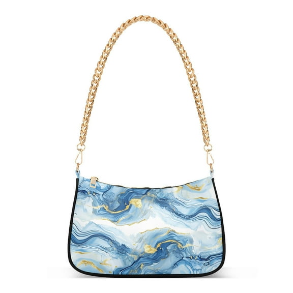 Blue Gold AgateWomen Small Shoulder Bag Crossbody Tote Hobo Bags Purse Clutch Handbags with Chain Strap for Women