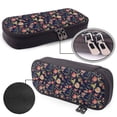 thumbnail image 4 of Picia Flower Pattern Large Capacity PU Leather Pencil Case Organizer Pen Marker Holder Double Zipper Storage Bag Big Pencil Pouch for College Office, 4 of 6