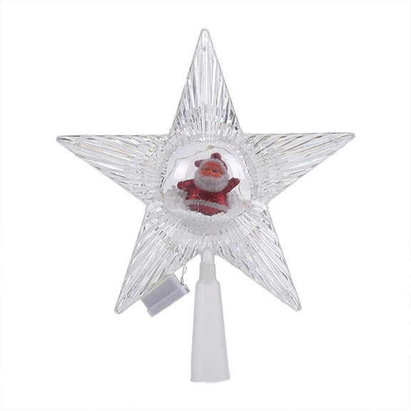 kjfeif Christmas Tree topper Star 7" LED Lighted Star Tree top , 5-Point Star RGB Night Light Treetop, Small Xmas Tree Decor for Christmas, Battery Powered