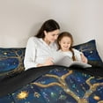 thumbnail image 5 of Castle Fairy Adults Female Men Bohemian Tree Of Life Full Size Comforter Sets 3-Piece,Starry Sky Moon Bedding Comforter Set,Boho Theme Lightweight Bedding Sets,Ultra Soft Home Decor,Reversible, 5 of 8