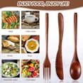 thumbnail image 6 of 24 Pcs Wooden Utensils for Eating Wooden Spoon Fork Knife Cutlery Set Kitchen Wood Dinner Flatware Tableware Set Includes Spoon, Fork, Knife (Phoebe Wood), 6 of 12