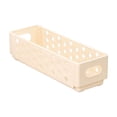 thumbnail image 2 of Ke1Clo Foldable Multifunctional Storage Box, Stackable Plastic Organizer with Hollow Ventilation Holes, Space-saving Container for Home Kitchen Desktop Cosmetics, Beige, 2 of 6