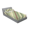thumbnail image 3 of Ambesonne Vintage Fitted Sheet & Pillow Sham Set, Diagonal Stripes Grungy, Queen, Cream Green Red, 3 of 3