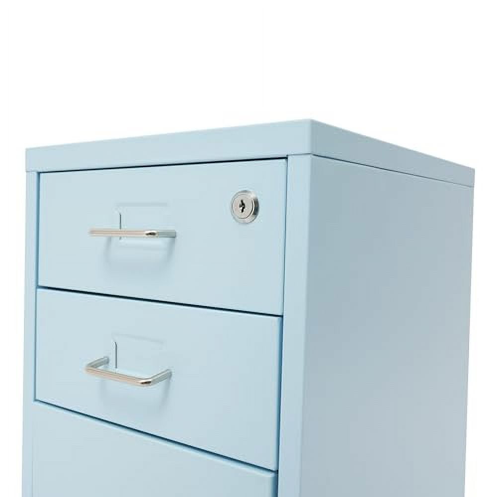 File Cabinet with Lock, 3-Drawer Metal File Cabinet, Mobile File Cabinet with Wheels,Office Filing Cabinet Organizer for Home Office