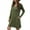 4415-Army Green, variant on Women Long Sleeve Fall Dress Sexy V Neck Swiss Dot High Wait Cocktail Mini Dress Flowy Black Chiffon Dresses Size M