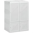 thumbnail image 5 of Demi Bonn Portable Floor Cabinet, Folding Bedroom Armoire with 6 Cube Compartments and Magnet Doors, Freestanding Clothes Storage Unit, White, 5 of 9