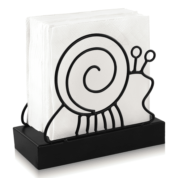 BZUEPRS Napkin Holder for Table Snail Iron Napkin Dispenser for Kitchen Dining Room Decor Restaurant Farmhouse Hotel Party,Black