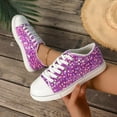 thumbnail image 6 of Women Glitter Sneakers Shiny Sparkle Sneakers Lightweight Rubber Outsole Sequins Shoes (Purple 38), 6 of 7