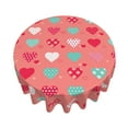 thumbnail image 3 of ZICANCN Round Table Cloths 60 Inch, Pink Lovely Heart Table Cover Waterproof Washable Outdoor Picnic Tablecloth, 3 of 8