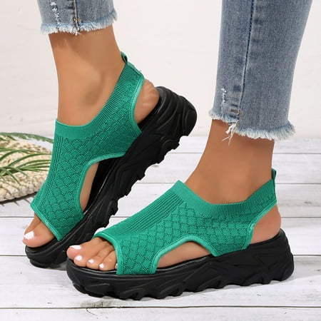 

Vedolay Jelly Sandals for Women Womens Wedge Sandals Flower Low Heel Platform Sandals Summer Comfortable Shoes Black 8