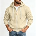 thumbnail image 3 of Mens Sweatshirt Jacket Long Sleeve Hooded Solid Color Lightweight Sweatshirts for Outdoor Winter Activities Casual Daily Loungewear, 3 of 7