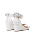 thumbnail image 5 of BURUDANI Women's Open Toe Buckle Ankle Strap Platform Wedge Sandals, 5 of 10