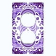 thumbnail image 2 of Metal Light Switch Plate Cover Mandala Purple White Floral Tile Pattern MDL085, 2 of 13