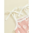 thumbnail image 5 of FEORJGP Little Girl Summer One-piece Rompers 6M 12M 18M 2T 3T 4T Toddler Baby Sleeveless Jumpsuits Casual Floral Print Tie Straps Bodysuits Kids Newboal Comfy Cute Daily Clothes for Vacation, 5 of 6