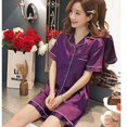 thumbnail image 1 of Pijama tipo cárdigan de manga larga sexy de seda de imitación para mujer de primavera y otoño, talla grande, para novias en casa, 1 of 6
