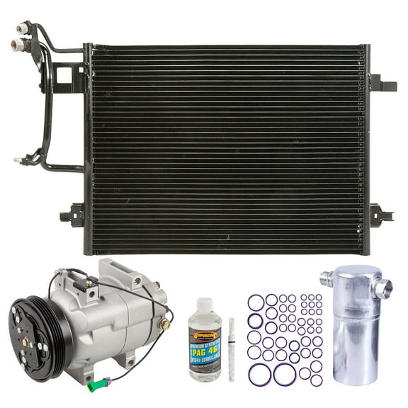 For Audi A4 & VW Passat 1.8T B5 A/C Kit w/ AC Compressor Condenser & Drier - BuyAutoParts
