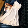 thumbnail image 1 of Summer Dresses Women 2022 Satin Silk Black Dress Solid Pajamas Lace Long Skirt Plus Size Girl Casual DressesXXL 60-65KG Gao Jinjia LED, 1 of 2
