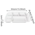 thumbnail image 2 of Boreal Craft Heat Imitation Porcelain Compartment Fast Food Trays Specifically Designed For School And Unit Canteens Commercial Grade Tableware Glass Dining Table Set for 4 round Rubber Mat 6 Plate, 2 of 3