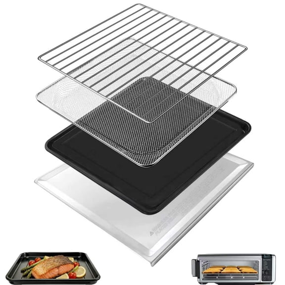 GCQ Air Fryer Replacement Parts for Ninja Foodi SP101 Air Fryer Countertop Oven, 13*13''Air Fryer Accessories Grill Pan Sheet Pan Wire Rack Crumb Tray
