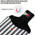 thumbnail image 3 of Haosy Dark Gray and White Striped Golf Mallet Putter Cover Strong Magnetic Leather Golf Club Headcover Closure, 3 of 7