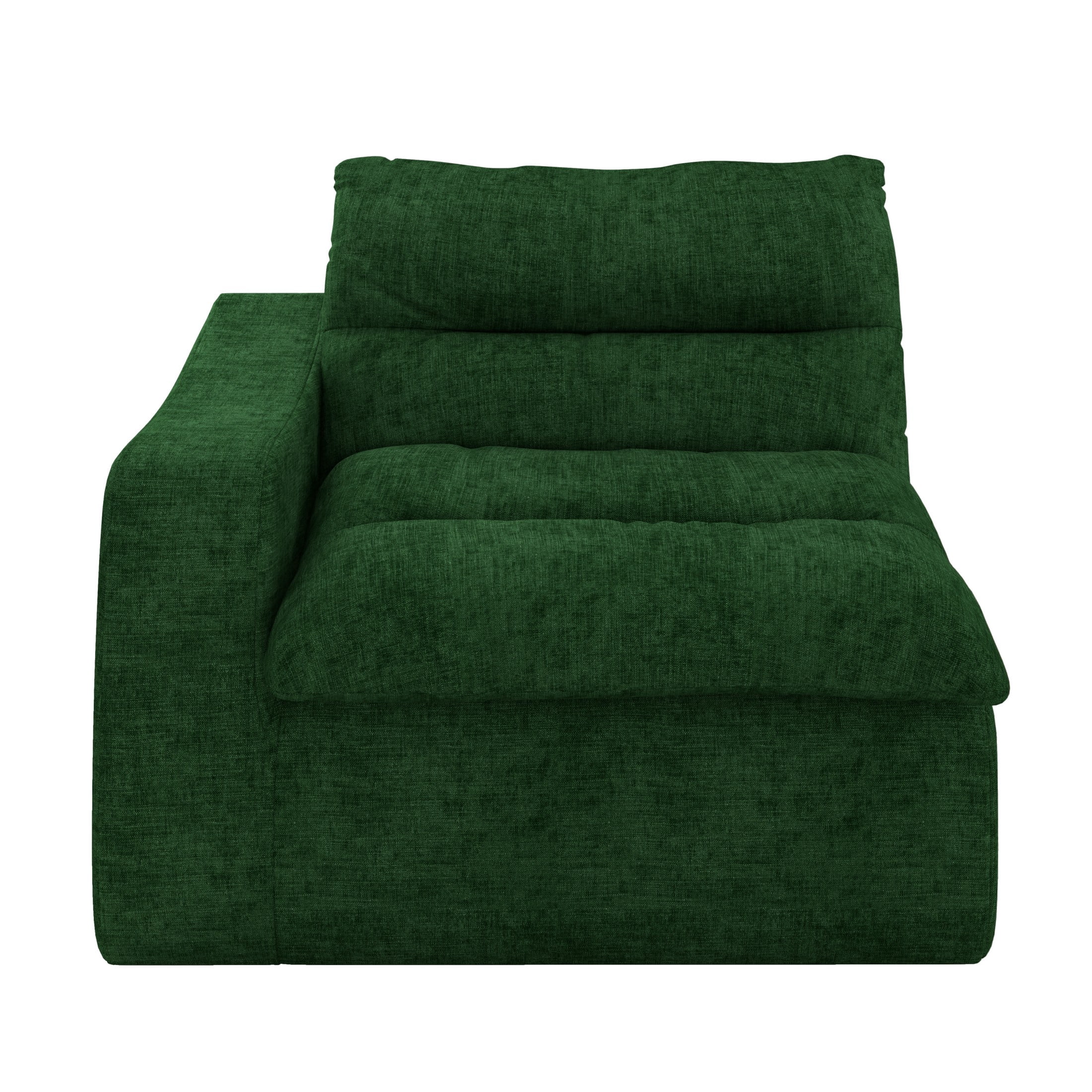 Aukfa 150" U-Shape Sectional Sofa with Ottoman, 6-Seater Chenille Modular Couch, Free Combination & Side Pockets, Green