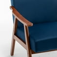 thumbnail image 4 of Mid-Century Modern Accent Chair: Velvet Upholstery & Solid Wood Frame, Dark Blue, 4 of 5
