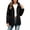 Black, variant on Women's Hooded Mid Length Jackets Utility Long Sleeve Windproof Outerwear with Pockets for Fall Winter Daily Wear Black XXL