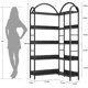 thumbnail image 2 of 68.5-pulgada 5 niveles industrial en forma l esquina estante arched metal frame, freestanding exposición rack, wood abiertos almacenamiento estante libros sala estar, dormitorio o oficina en casa, 2 of 6