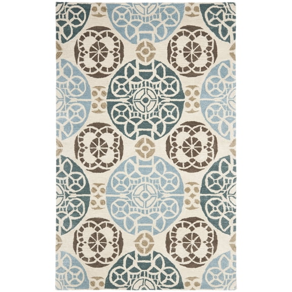 SAFAVIEH Wyndham Louise Medallion Area Rug, Beige/Blue, 5' x 8'