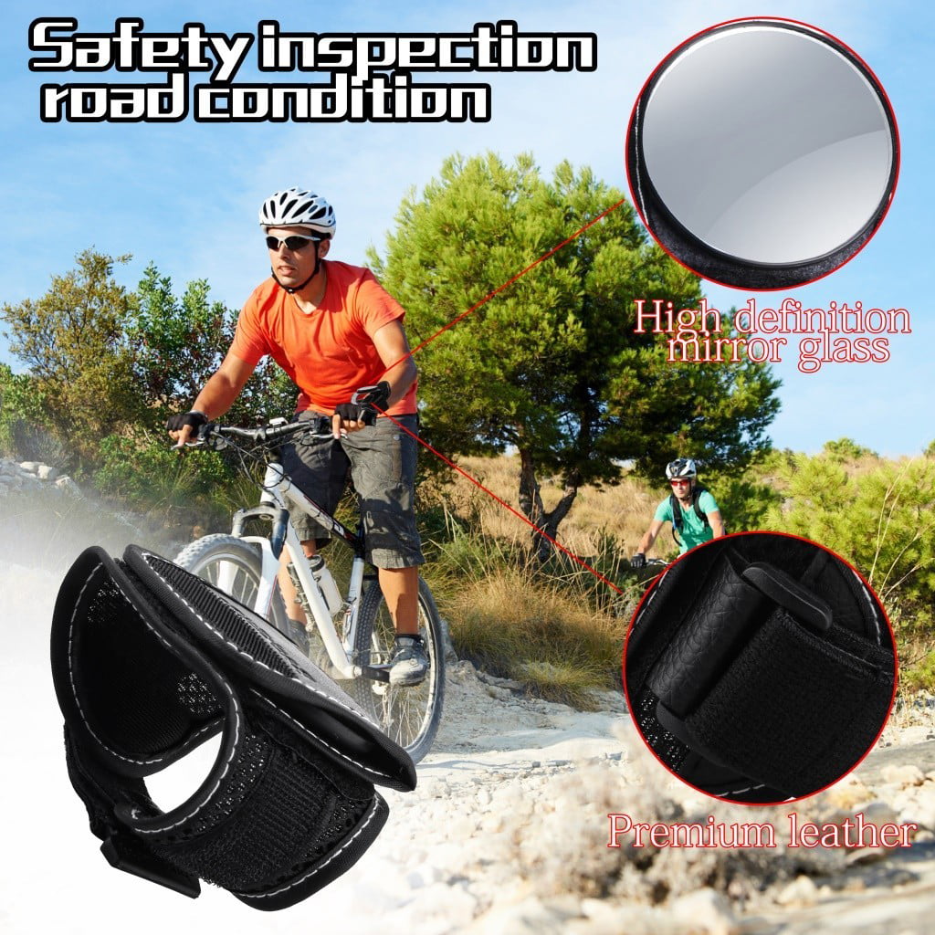 Bicycle Back Mirror Arm Wrist Strap Rear View Rearview Cycling Bike Safe Mirrors