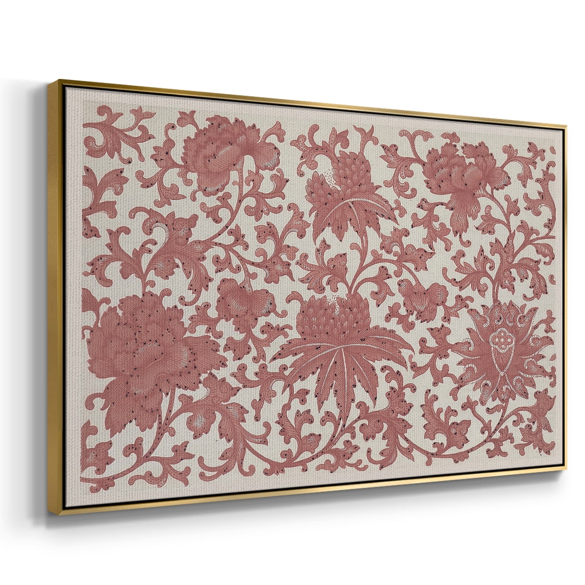 Vintage Abstract Print-XXVIII Framed in Gold Wood Gallery Wrapped Canvas 17 in. x 25 in.