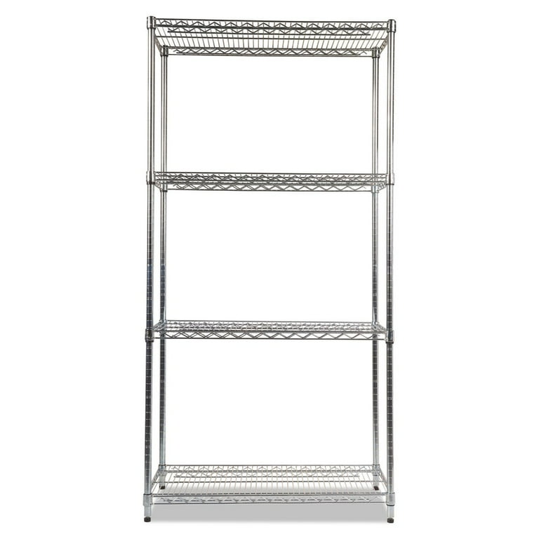 Alera ALESW503618SR NSF Certified Industrial 36 in. x 18 in. x 72 in. 4 Shelf Wire Shelving Kit Silver
