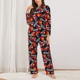 thumbnail image 2 of Yiaed Fire Rescue With Red Helmet And Truck Print Pajamas Women's Long Sleeve Sleepwear Soft Button Down Loungewear Pjs Lounge Set Nightwear Womens Pajama Pants-XX-Large, 2 of 7