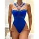 thumbnail image 5 of Mujeres malla Lencería Backless Slim Fit correa de hombro ajustable cintura alta Color puro Lencería de una pieza, 5 of 8