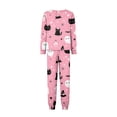 thumbnail image 4 of Halloween Loungewear, Halloween Family Matching Pajamas Set, Pink Black Cat Ghost Bat Witch Long Sleeve Sleepwear, Graphic Loungewear, Soft Cozy Fun Holiday Nightwear for Parties & Gatherings, XXL, 4 of 7