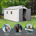 thumbnail image 6 of Lifetime Lockable DIY Polyethylene Storage Shed, 109 sq. ft., 8' x 15', Tan & Brown (60075), 6 of 12