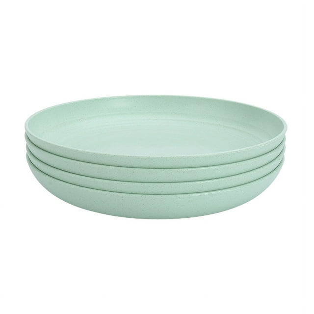 4Pcs Dinner Dishes Wheat Straw Dinner Plates Set Eco Friendly Full Tableware Of Plates Set Kitchen Accessories Plates Dinnerware Green 8 inches