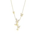 thumbnail image 1 of Diamondlite Cubic Zirconia Adjustable Butterfly Statement Necklace - Gold, 1 of 1