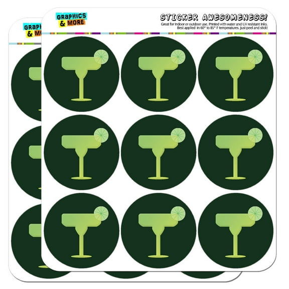 Margarita Glass Green Fiesta Mexican Mexico 2" Scrapbooking Crafting Stickers