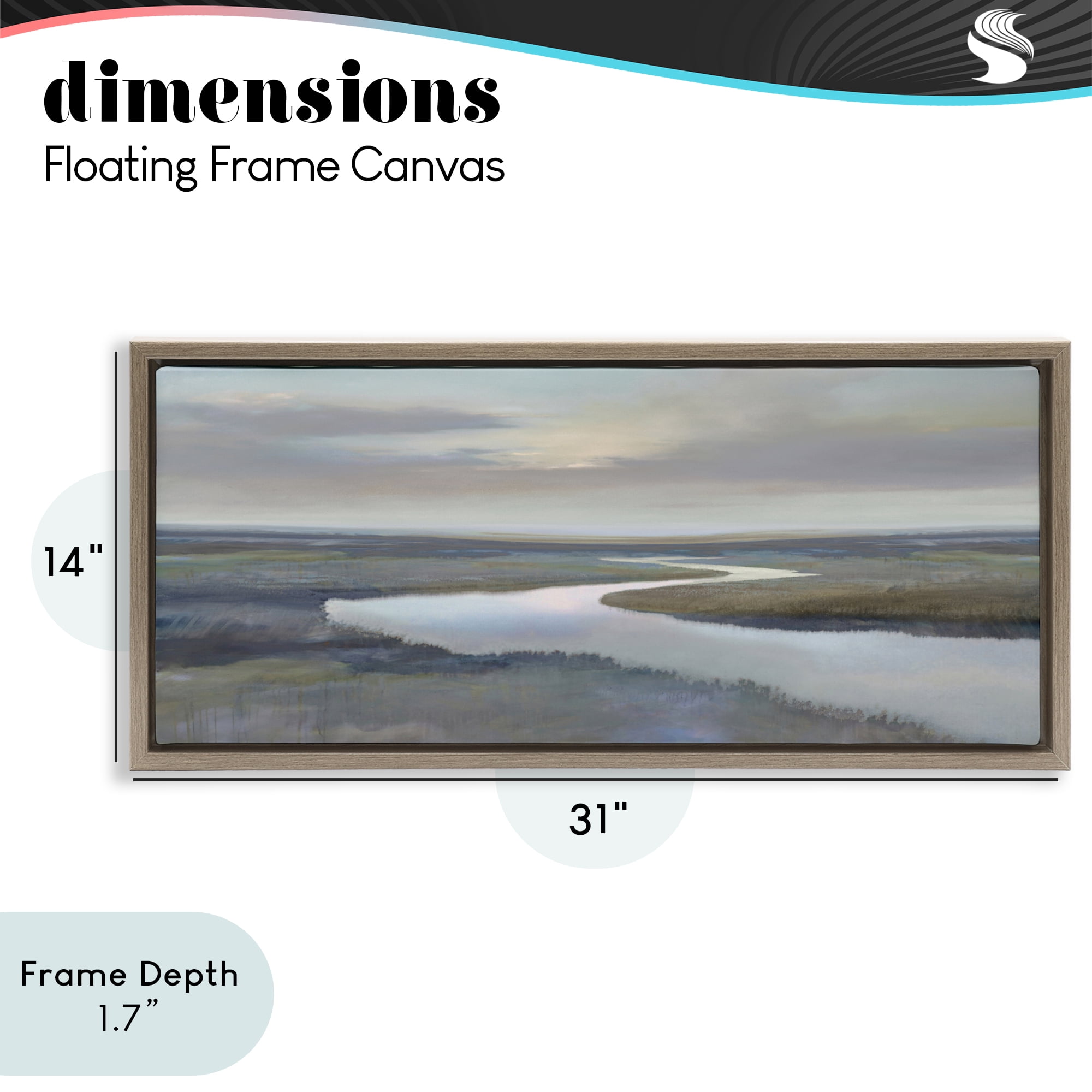 Stupell Industries Foggy Riverbend Atmosphere Brown Framed Floater Canvas Wall Art, design by Christy McKee