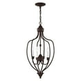 thumbnail image 6 of 4171-07-Livex Lighting-Home Basics - 4 Light Foyer in Farmhouse Style - 13 Inches wide by 26 Inches high-Bronze Finish    -Traditional Installation, 6 of 7