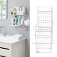 thumbnail image 4 of Toilet Storage Shelves, Non Odor Multifunctional Toilet Rack Save Space with Hooks for Bathroom White, 4 of 8