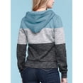 thumbnail image 4 of Made by Johnny Women's Casual Color Block Zip Up Hoodie Sweater XXL DUSTY_BLUE, 4 of 5
