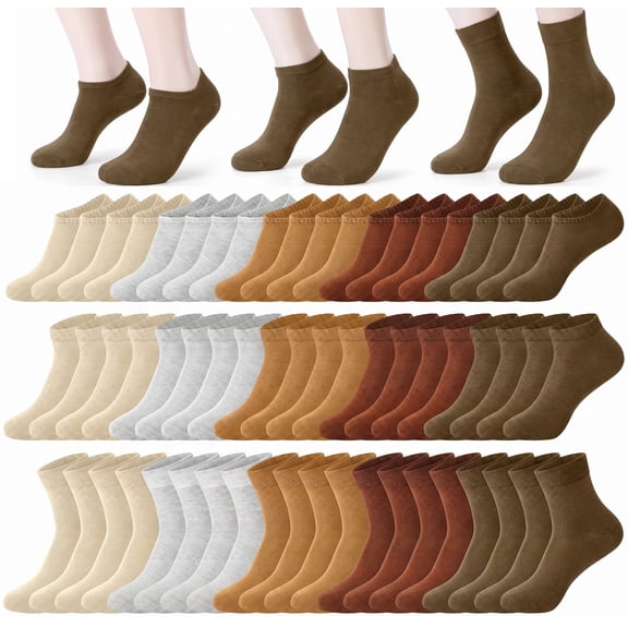 Loritta Secret 30 Pairs Womens Socks Variety Pack - No Show, Ankle and Crew, Breathable Soft Casual Socks for Women Assorted Colors
