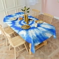 thumbnail image 3 of Blue Tie Dye Mandala Pattern Rectangle Tablecloth 60"x102",Waterproof Polyester Rectangle Table Cloth, Wipeable Spillproof Polyester Tablecloth for Dining, Camping, Indoor and Outdoor, 3 of 6