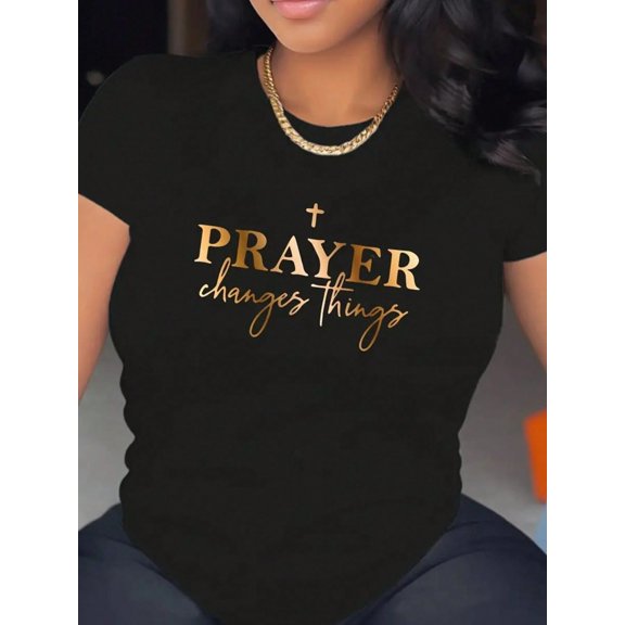 Payeah Prayer Changes Things Casual Digital Print  pure heavy cotton  Womens T-shirts 100%  cotton