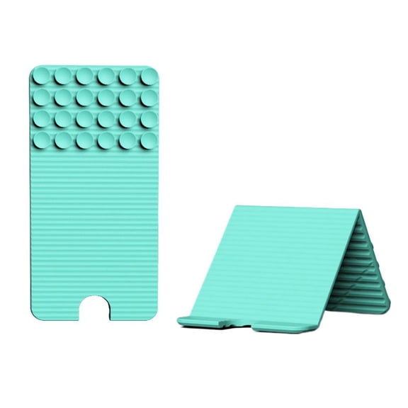 Flexible Foldable Silicone Phone Holder with Suction Cup for Desk, Portable Cell Phone Stand for Travel, Home, Car, Tablet, Wall, All Smartphones